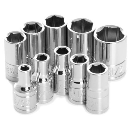 PERFORMANCE TOOL 10-Pc 1/4 In Dr. Sae Socket Set, W36002 W36002